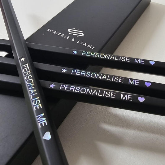 Black Personalised HB Pencils