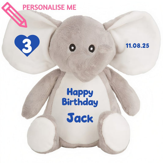 Personalised Birthday Elephant Teddy