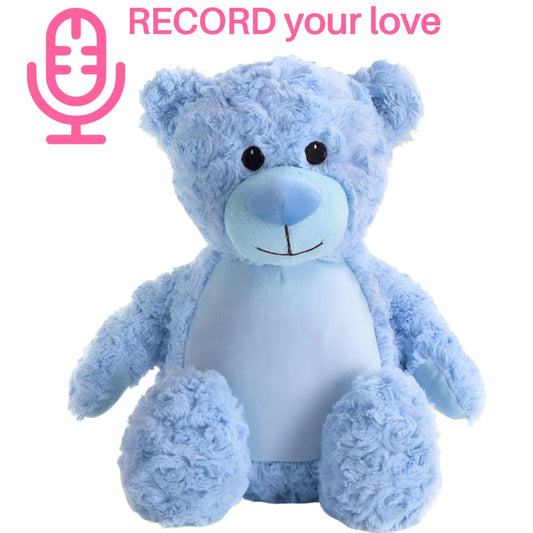 Personalised Voice Recorder Teddy Bear Blue