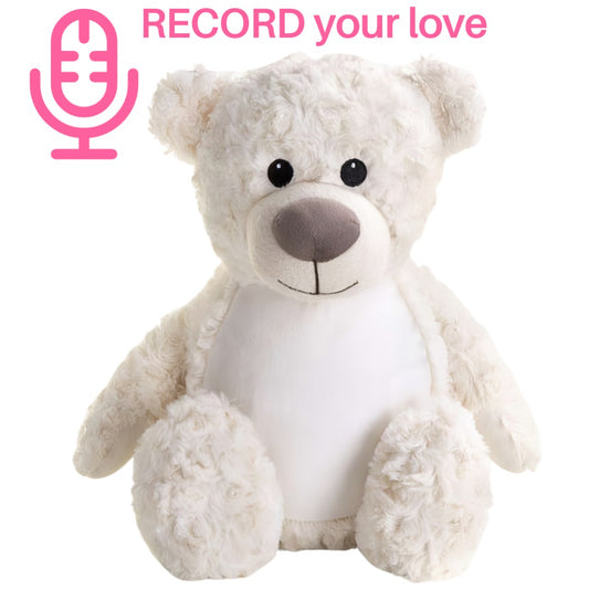 Personalised Voice Recorder Teddy Bear Cream