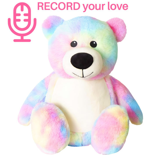 Personalised Voice Recorder Teddy Bear Tie Dye